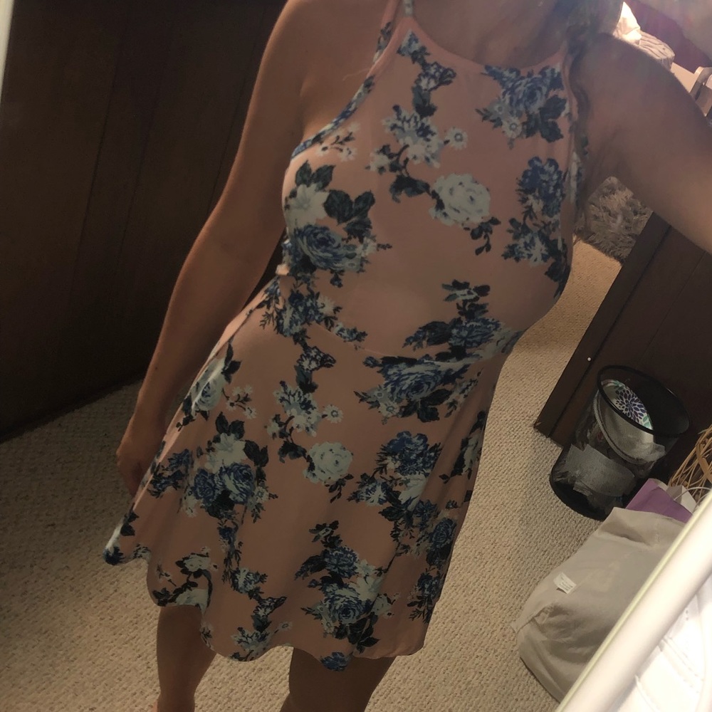 Peach floral dress